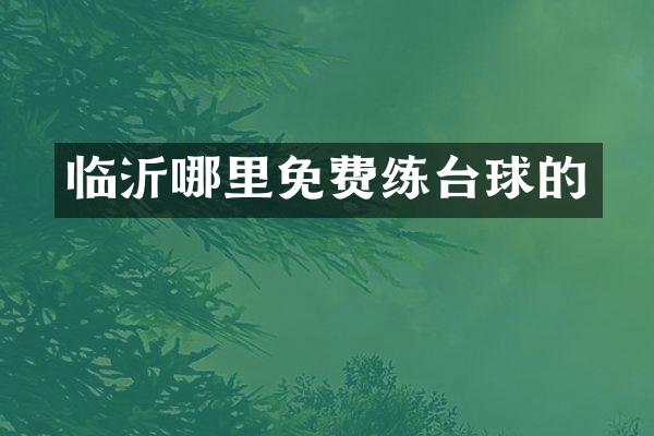 临沂哪里免费练台球的