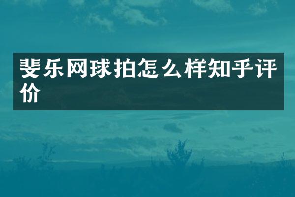 斐乐网球拍怎么样知乎评价