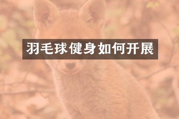 羽毛球健身如何开展