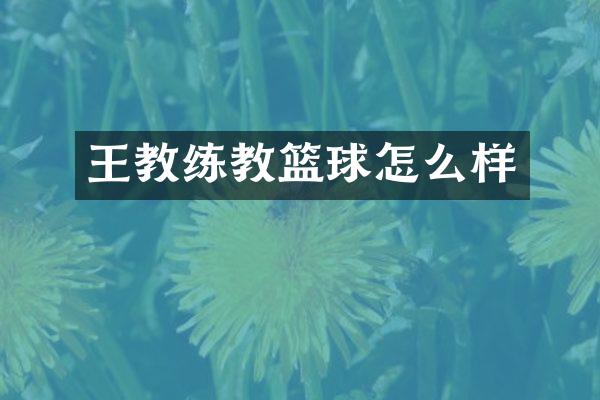 王教练教篮球怎么样