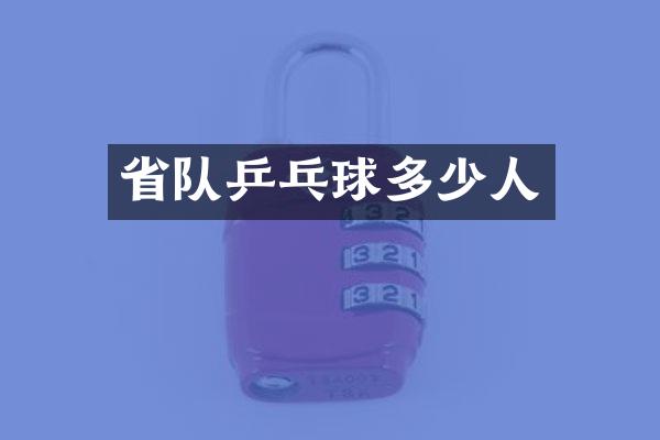 省队乒乓球多少人