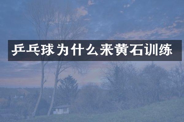 乒乓球为什么来黄石训练