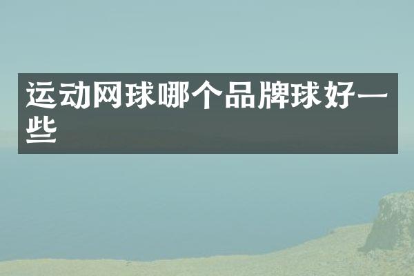 运动网球哪个品牌球好一些