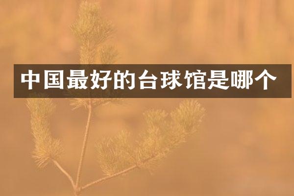 中国最好的台球馆是哪个