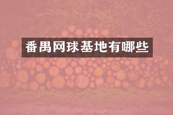 番禺网球基地有哪些