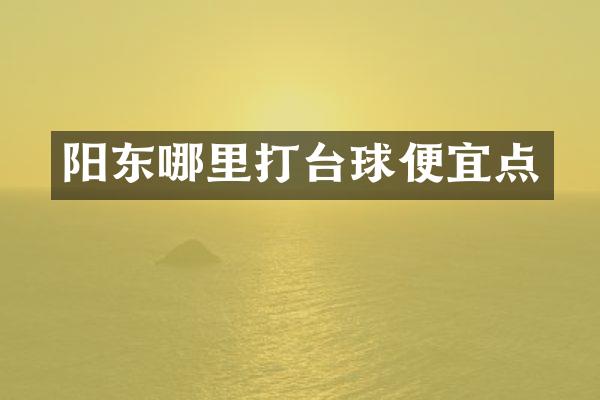 阳东哪里打台球便宜点