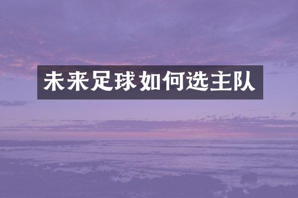 未来足球如何选主队