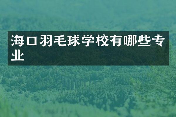 海口羽毛球学校有哪些专业