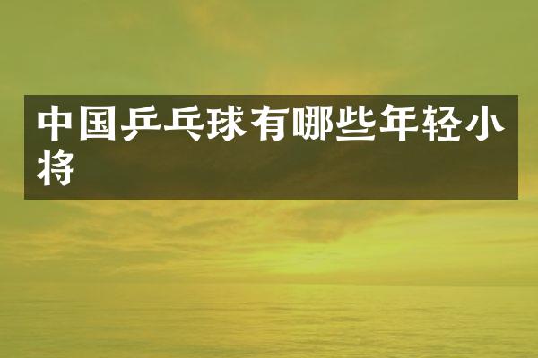 中国乒乓球有哪些年轻小将