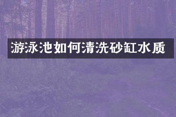 游泳池如何清洗砂缸水质