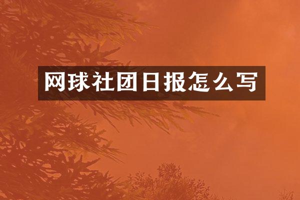 网球社团日报怎么写