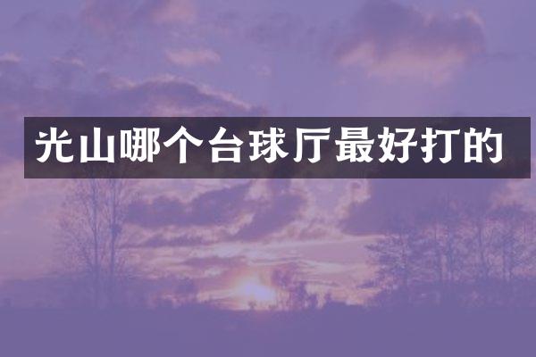 光山哪个台球厅最好打的
