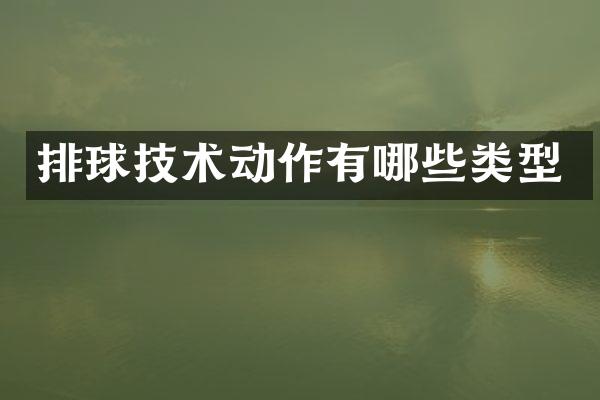 排球技术动作有哪些类型