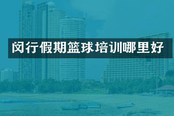 闵行假期篮球培训哪里好
