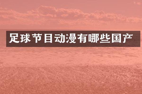 足球节目动漫有哪些国产
