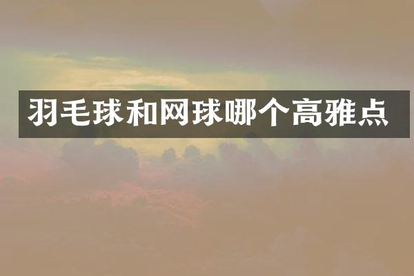 羽毛球和网球哪个高雅点