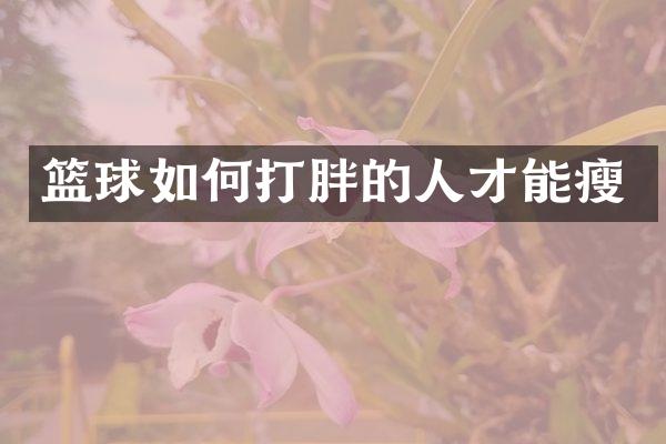 篮球如何打胖的人才能瘦