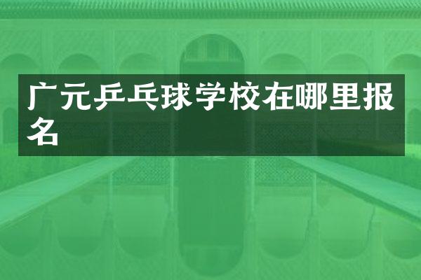 广元乒乓球学校在哪里报名