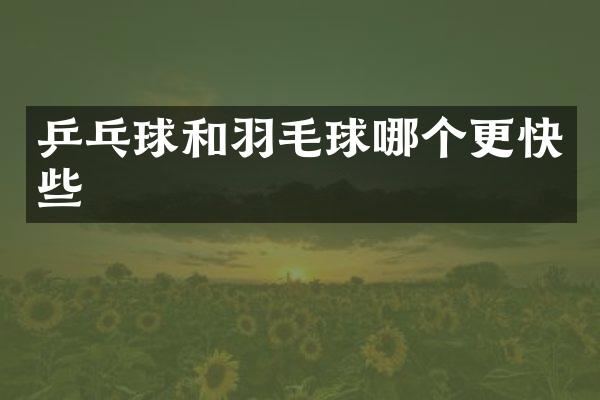 乒乓球和羽毛球哪个更快些