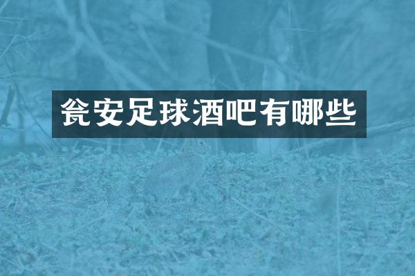 瓮安足球酒吧有哪些