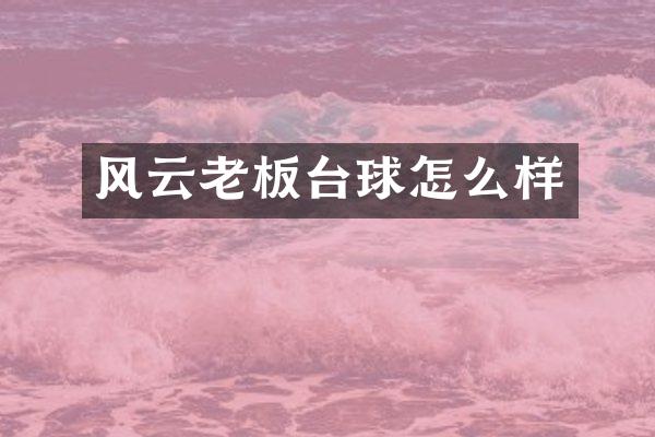 风云老板台球怎么样