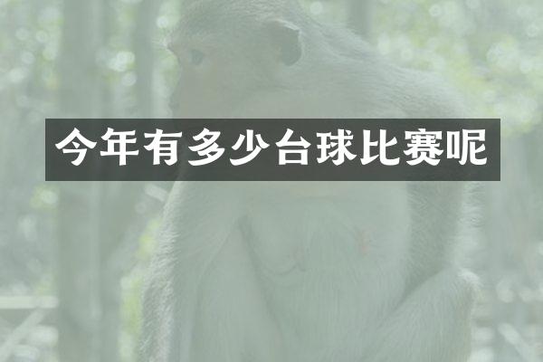 今年有多少台球比赛呢