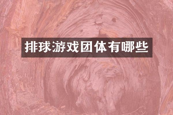 排球游戏团体有哪些