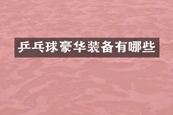 乒乓球豪华装备有哪些