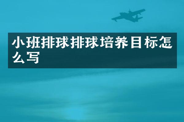 小班排球排球培养目标怎么写
