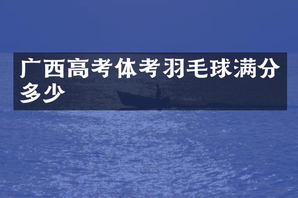广西高考体考羽毛球满分多少
