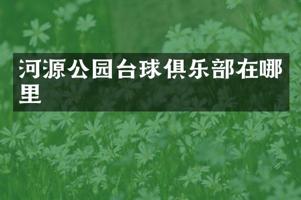 河源公园台球俱乐部在哪里