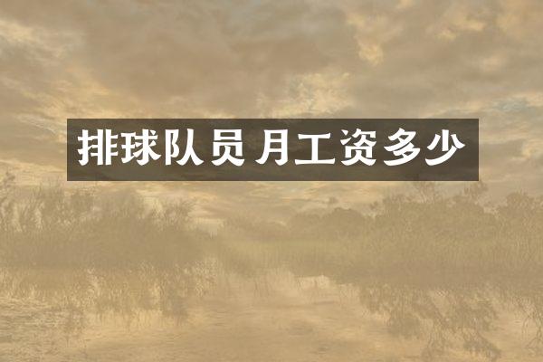 排球队员月工资多少