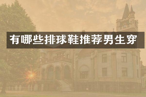 有哪些排球鞋推荐男生穿