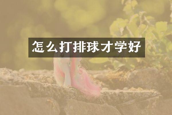 怎么打排球才学好