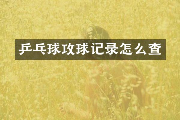 乒乓球攻球记录怎么查