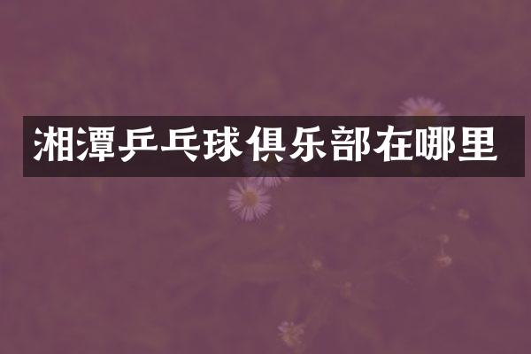 湘潭乒乓球俱乐部在哪里