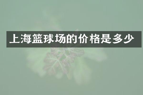 上海篮球场的价格是多少