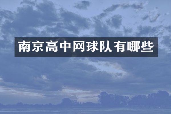 南京高中网球队有哪些