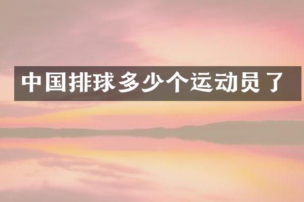 中国排球多少个运动员了