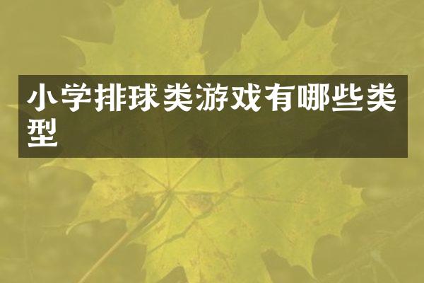 小学排球类游戏有哪些类型
