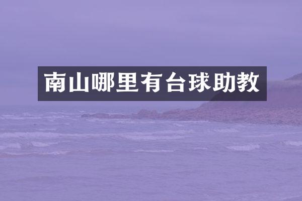 南山哪里有台球助教