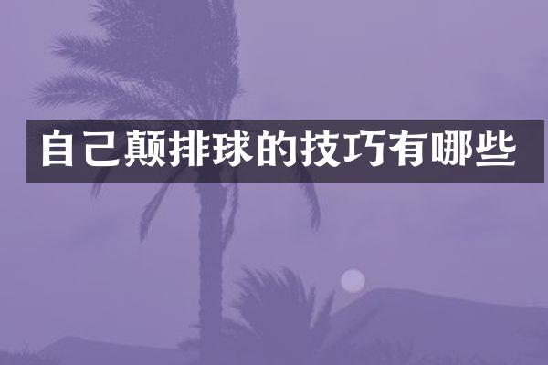 自己颠排球的技巧有哪些