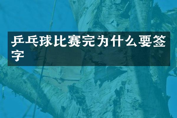 乒乓球比赛完为什么要签字