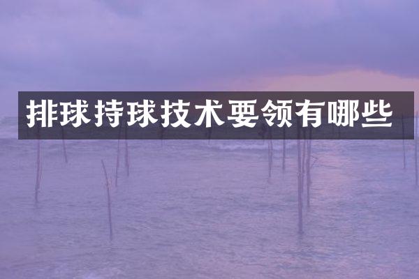 排球持球技术要领有哪些