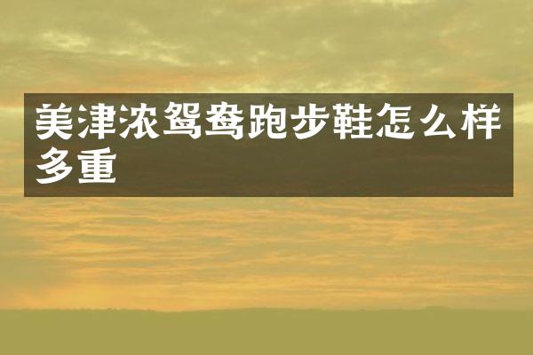 美津浓鸳鸯跑步鞋怎么样多重