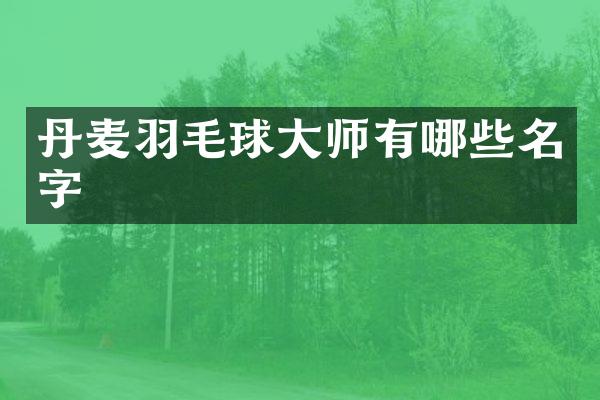 丹麦羽毛球大师有哪些名字
