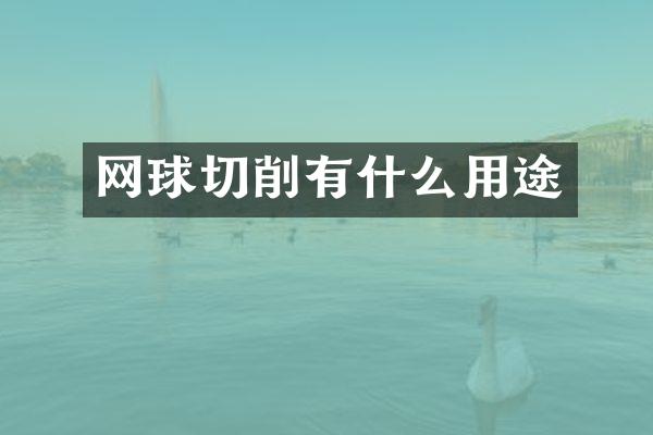 网球切削有什么用途