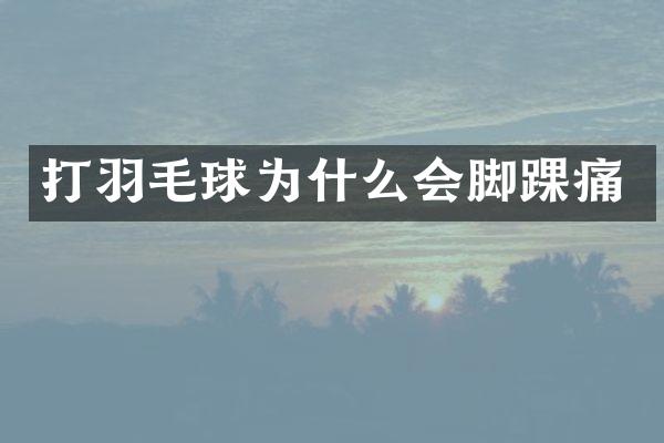打羽毛球为什么会脚踝痛
