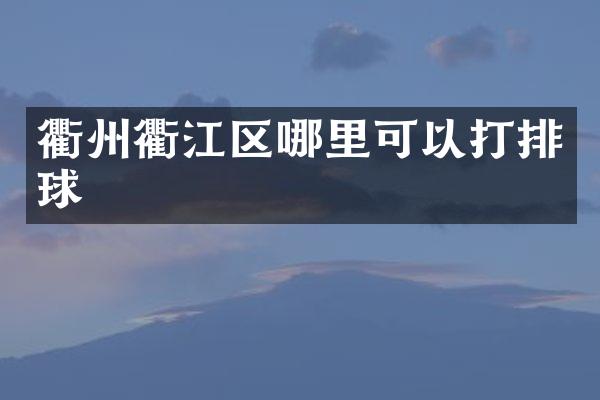 衢州衢江区哪里可以打排球