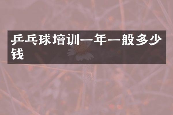 乒乓球培训一年一般多少钱